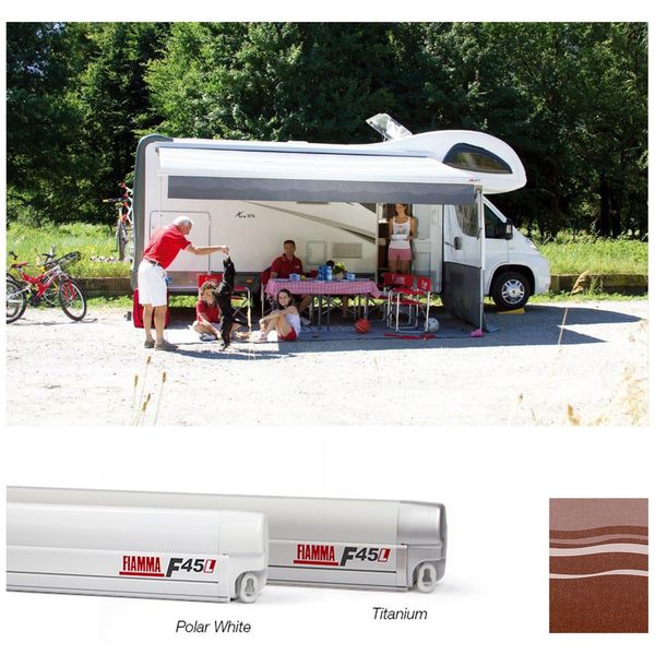 Fiamma F45L 450 Awning Polar White - Sahara Fabric (06530-01S)