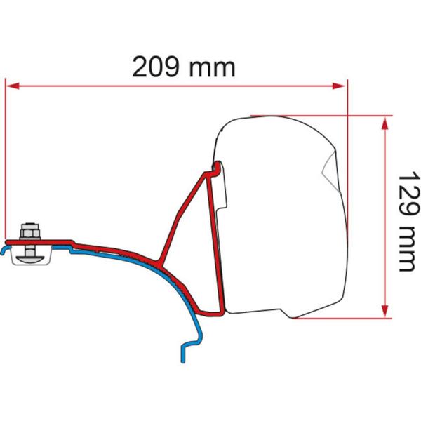 Fiamma VW T5/T6 Multivan Bracket Kit for F43 Awning RHD - Deep Black