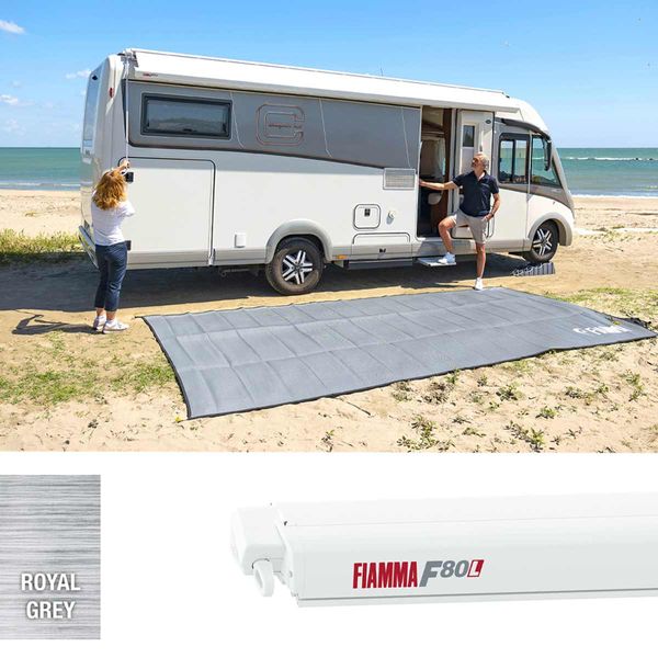 Fiamma F80L 600 Awning Polar White - Royal Grey Fabric (07840M03R)