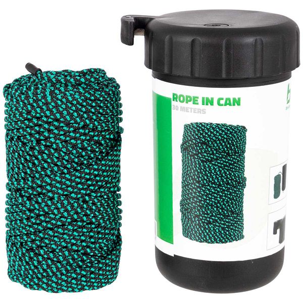 Bo-Camp Rope In Can 30M - Green and Black