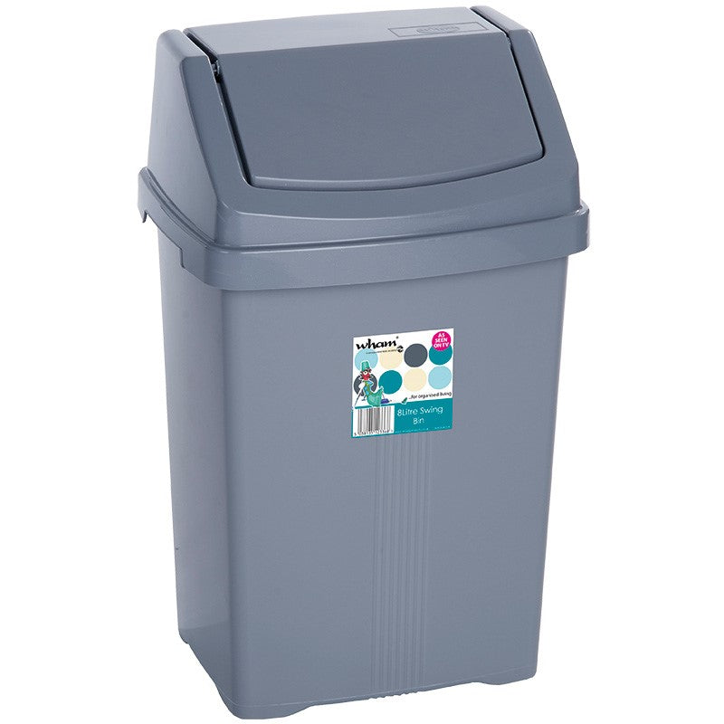 8L Swing Bin Silver