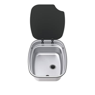 Kitchen Sinks Water Thetford Bowl 360x470 Stainless, UK, Black Lid, inc. Siphon (SPCC1243)