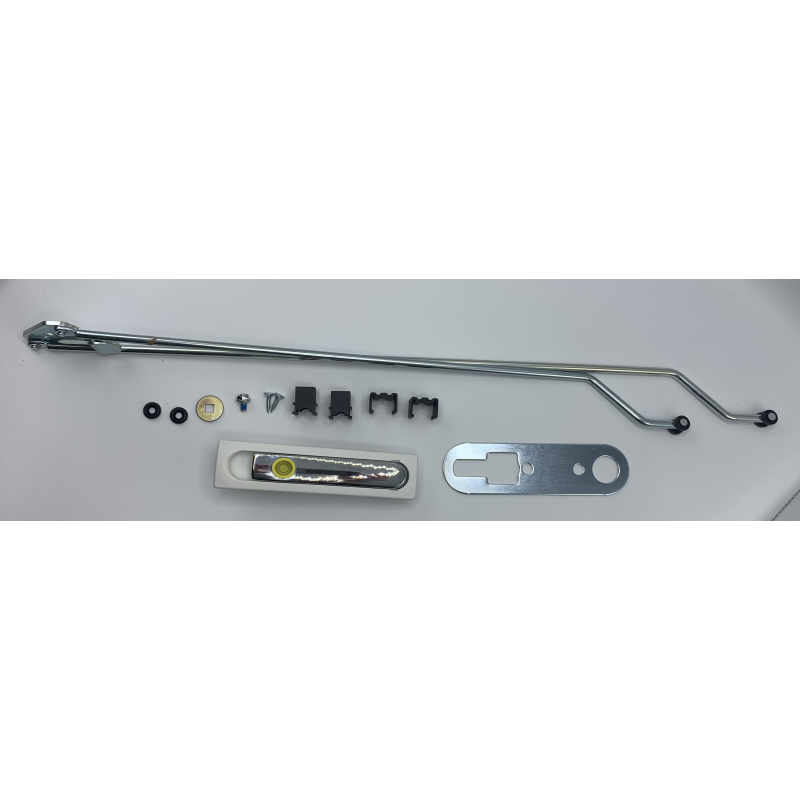 HARTAL GAS LOCKER 3 POINT LOCK SET WITH RODS, WHITE/CHROME HANDLE