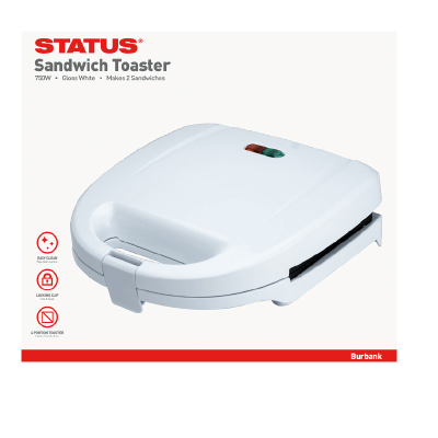 Status Household Burbank White Sandwhich Toaster