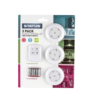 Status Household Remote Controlled White LED Lights inc Batteries
