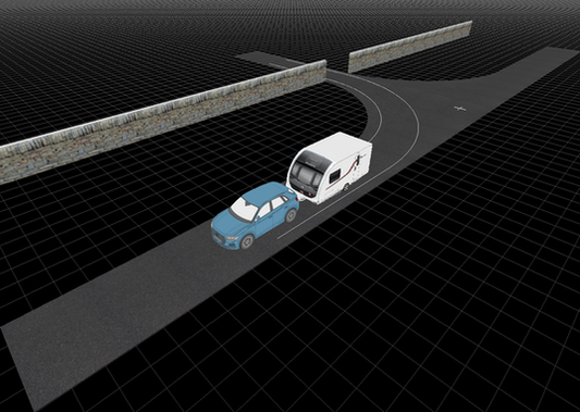Practice your caravan reversing skills using a 3D driving simulator