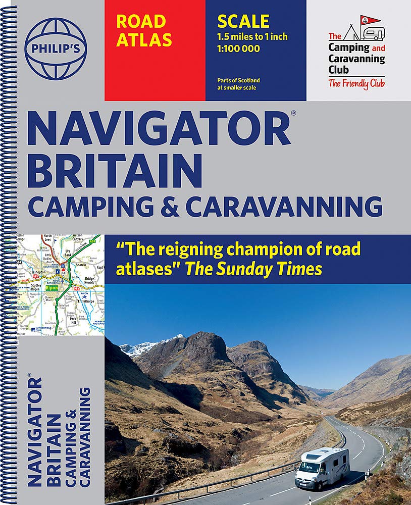 The all-new Philip’s Navigator Britain Camping & Caravanning road atlas