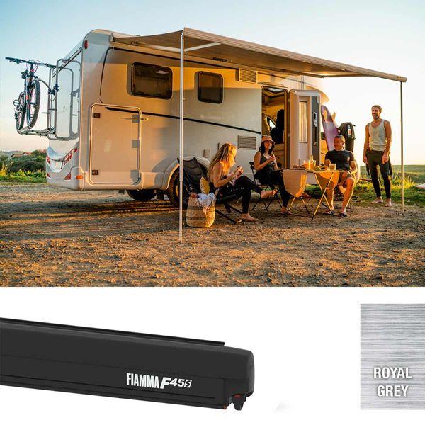 Fiamma F45s 300 Awning Deep Black - Royal Grey (Without Brackets)