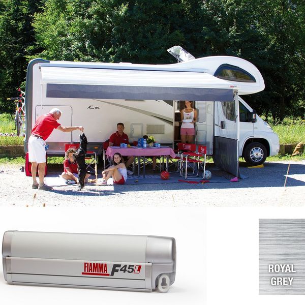 Fiamma F45L 500 Awning Titanium - Royal Grey Fabric (06532A01R)