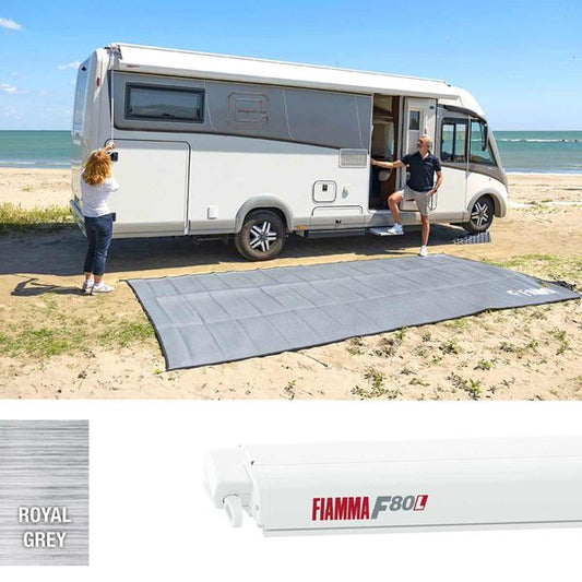 Fiamma F80L 500 Awning Polar White - Royal Grey Fabric (07840H03R)