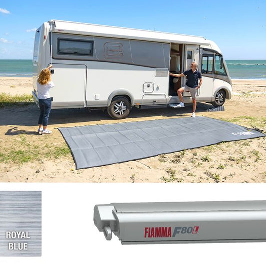 Fiamma F80L 500 Awning Titanium - Royal Blue Fabric (07842H01Q)