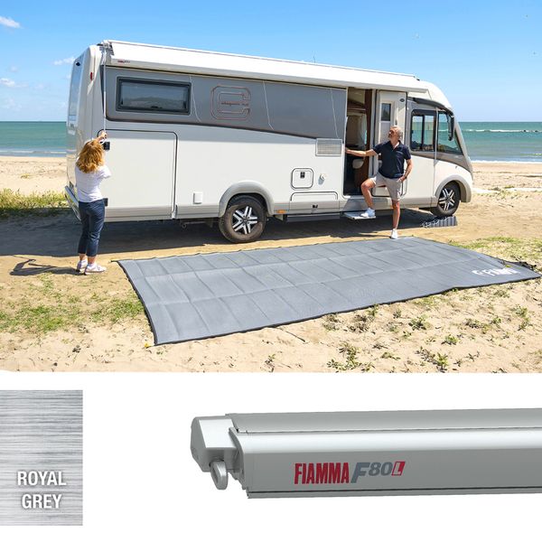Fiamma F80L 550 Awning Titanium - Royal Grey Fabric (07842L01R)