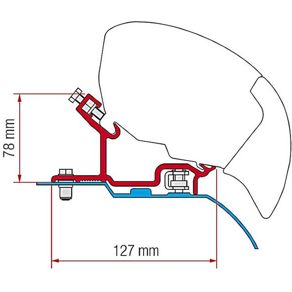 Fiamma Adapter Bracket Kit for Ducato / Jumper / Boxer H3 After 06