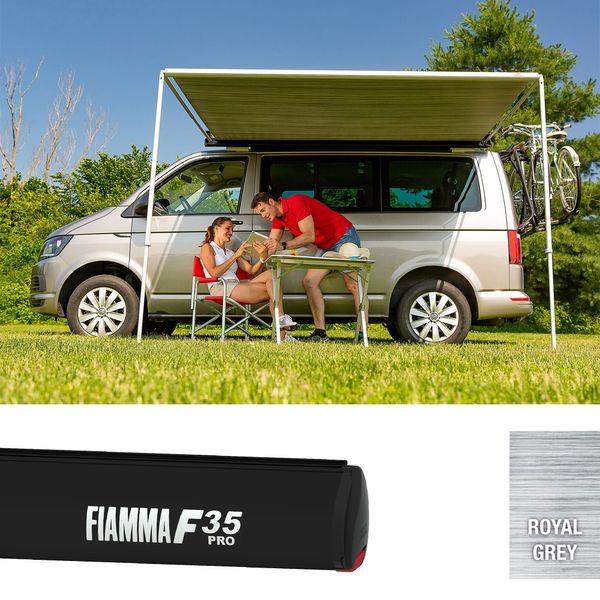 Fiamma F35 230 Awning Deep Black - Royal Grey Fabric (09001A01R)