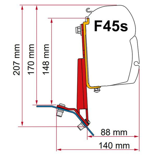 Fiamma Adapter Bracket Kit Left for Ford Custom Lift Roof (98655Z169)