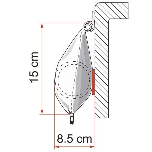Fiamma Grey CaravanStore EVO 290 Royal Grey Fabric (08830A01R)