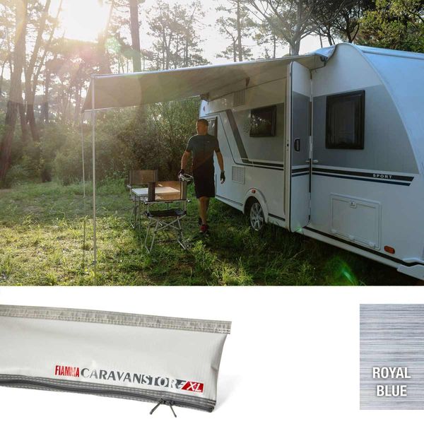 Fiamma Grey CaravanStore EVO 290 Royal Blue Fabric (08830A01Q)