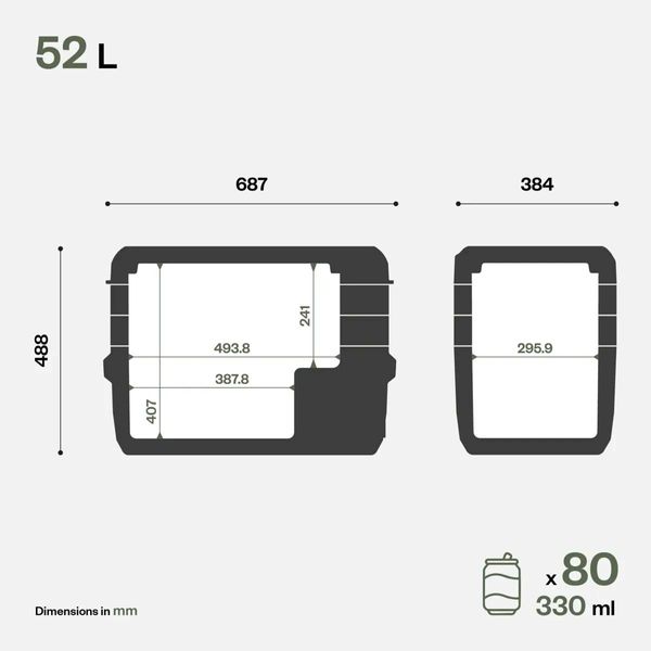 IndelB Portable Travel Compressor Cool Box 52L