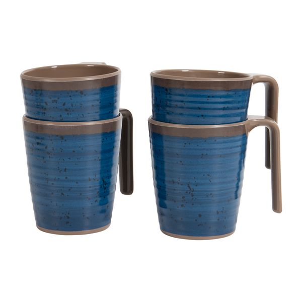 Bo-Camp Mug Halo L Melamine 4 Pieces Blue