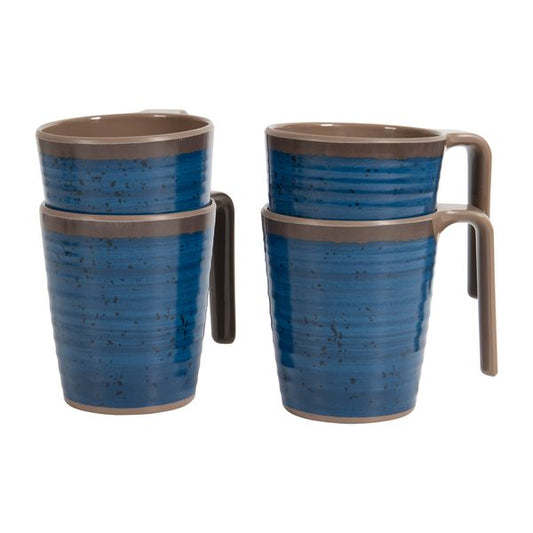 Bo-Camp Mug Halo L Melamine 4 Pieces Blue