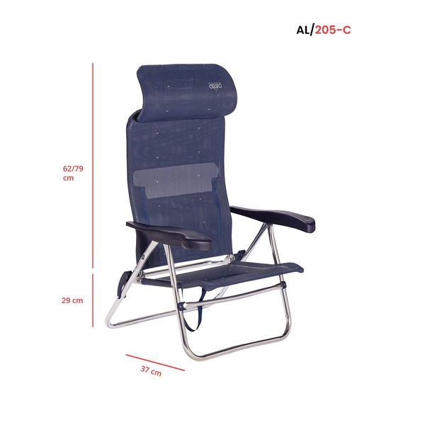 Crespo Beach Chair AL/205 Compact Dark Blue