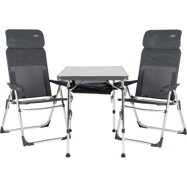 Crespo Table and Chairs Furniture Set AL/213-CTM-40 in Dark Grey
