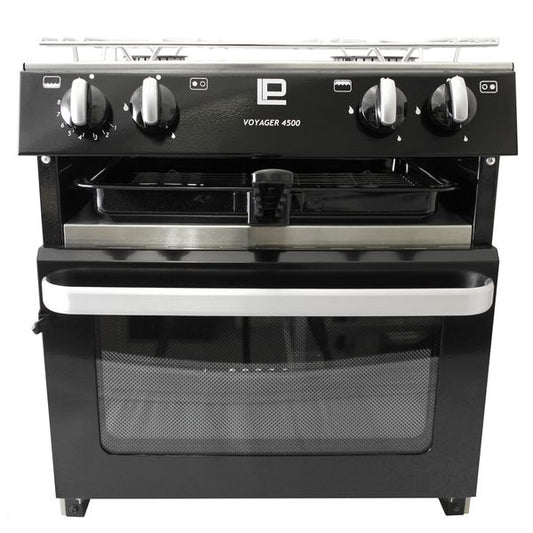 Voyager 4500 2 Burner Hob Oven with Ignition Black