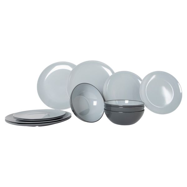 Gimex Vivid Line Tableware Grey 12 Pieces