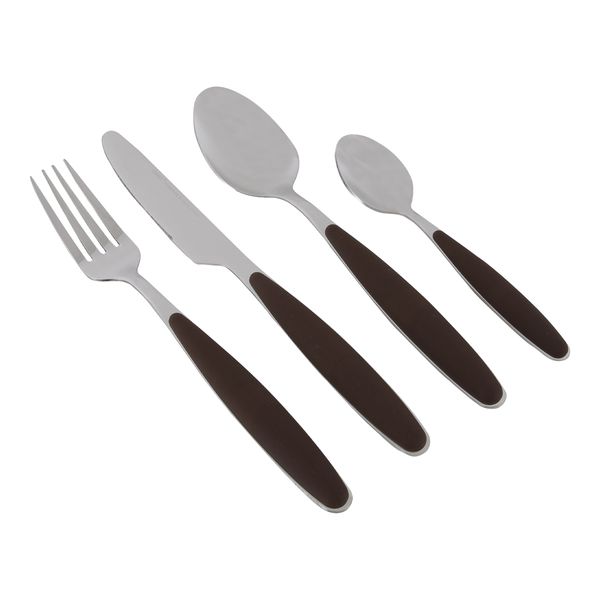 Gimex Cutlery Brown Soft Touch Handle 16 Pieces