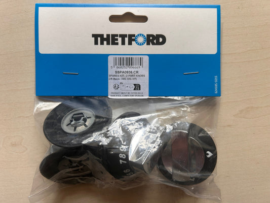 Thetford Spinflo  2 part Knobs CR (5pcs - H/G, O/G, HT)