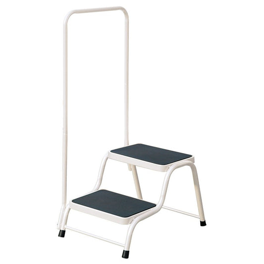 Quest White Double Step With Handrail