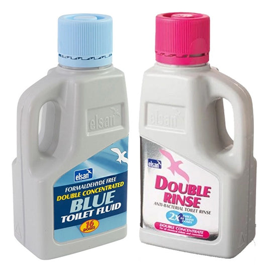 Elsan Formaldehyde Free Double Concentrated Blue & Double Rinse 1L Twin Pack