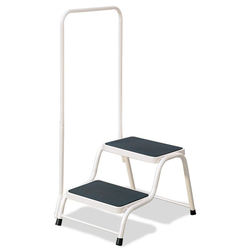 Quest White Double Step With Handrail