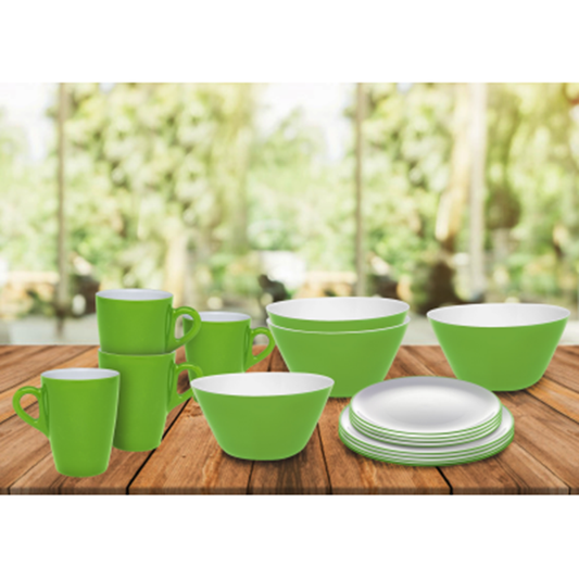 Melamine Eat Pop 16pc Set (green)