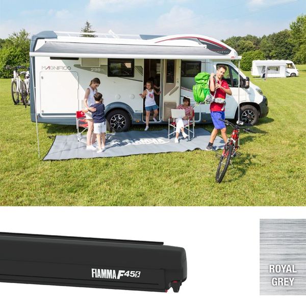 Fiamma F45s 325 Awning Deep Black - Royal Grey