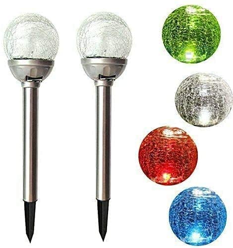 Status 6cm Colour Changing Crackle LED Stake Lights 6 Per Pack