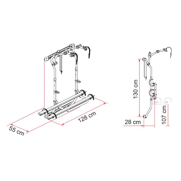 Fiamma F80S Awning, Fixing Bracket, Bike Carrier Bundle for Fiat Ducato L2 H2 Vans