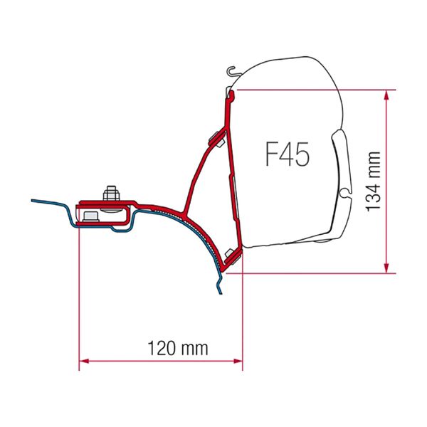 Fiamma F45S Awning, Fixing Bracket, Bike Carrier Bundle for VW T6 LWB Vans