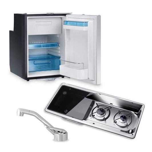 Dometic CRX50 Fridge, 9722 Hob/Sink Unit and Tap Bundle (Sink on Left)