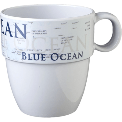 Blue Ocean Household Blue Ocean Mug Set 4pcs Anti-Slip