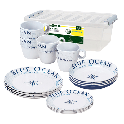 Blue Ocean Household Blue Ocean Stack Box 16pc Melamine - Set Anti-Slip-