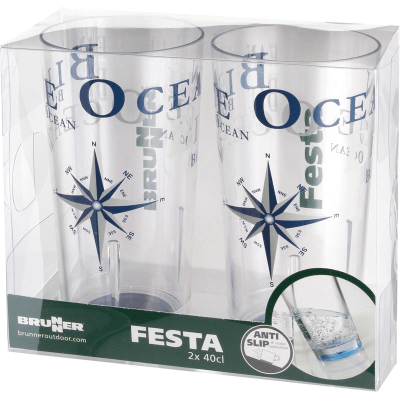 Drinkware Household Blue Ocean Festa Glass (2pc)