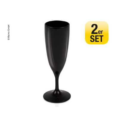 Drinkware Household Champagne glasses, black, 2 per pack