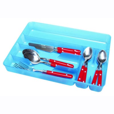 Kitchenware Household Cutlery Tray, 6 Compartment, Blue, 33x25x4.5cm