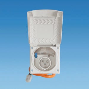 Mains Electrical Products Mains Electrical Products Prewired WHITE Mains Flush Inlet