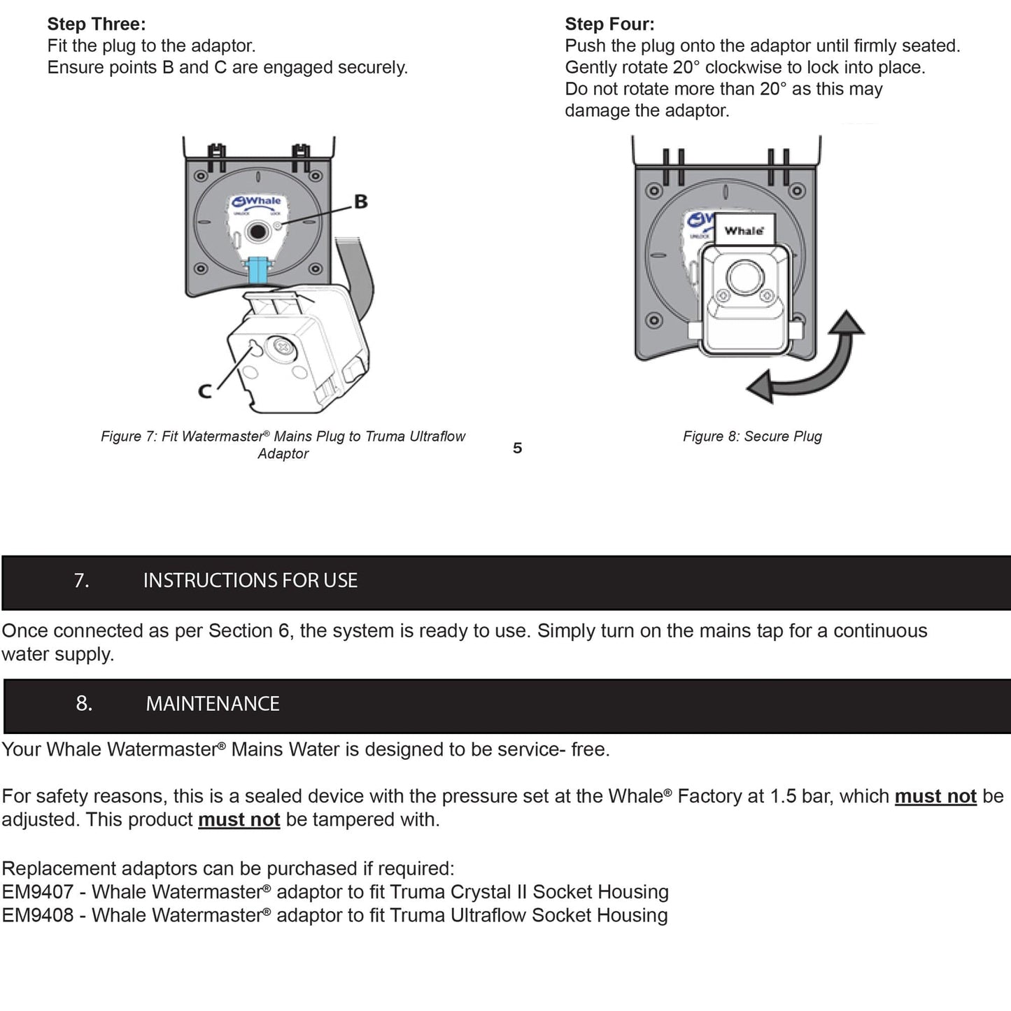 Whale Watermaster Mains Water Connection Just Caravan Parts Whale Watermaster Mains Water Connection Just Caravan Parts