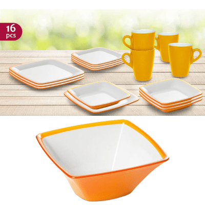 Omada Tableware Household Omada Tableware Square 16pc Set (yellow)