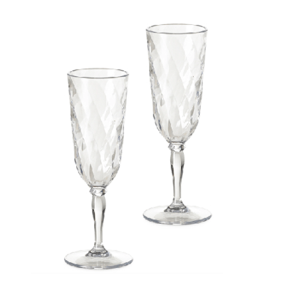 Omada Tableware Household SAN Champagne Flute Set of 2 (clear)