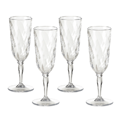 Omada Tableware Household SAN Champagne Flute Set of 4 (clear)