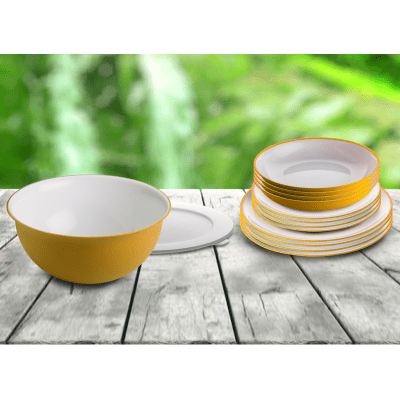 Omada Tableware Household Sanaliving 14pc Set (yellow)
